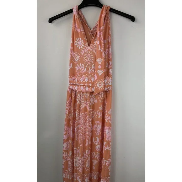 Lilly Pulitzer Montecito Mixed Print Cross Neck Maxi Halter Dress EUC Size XS - Picture 10 of 16